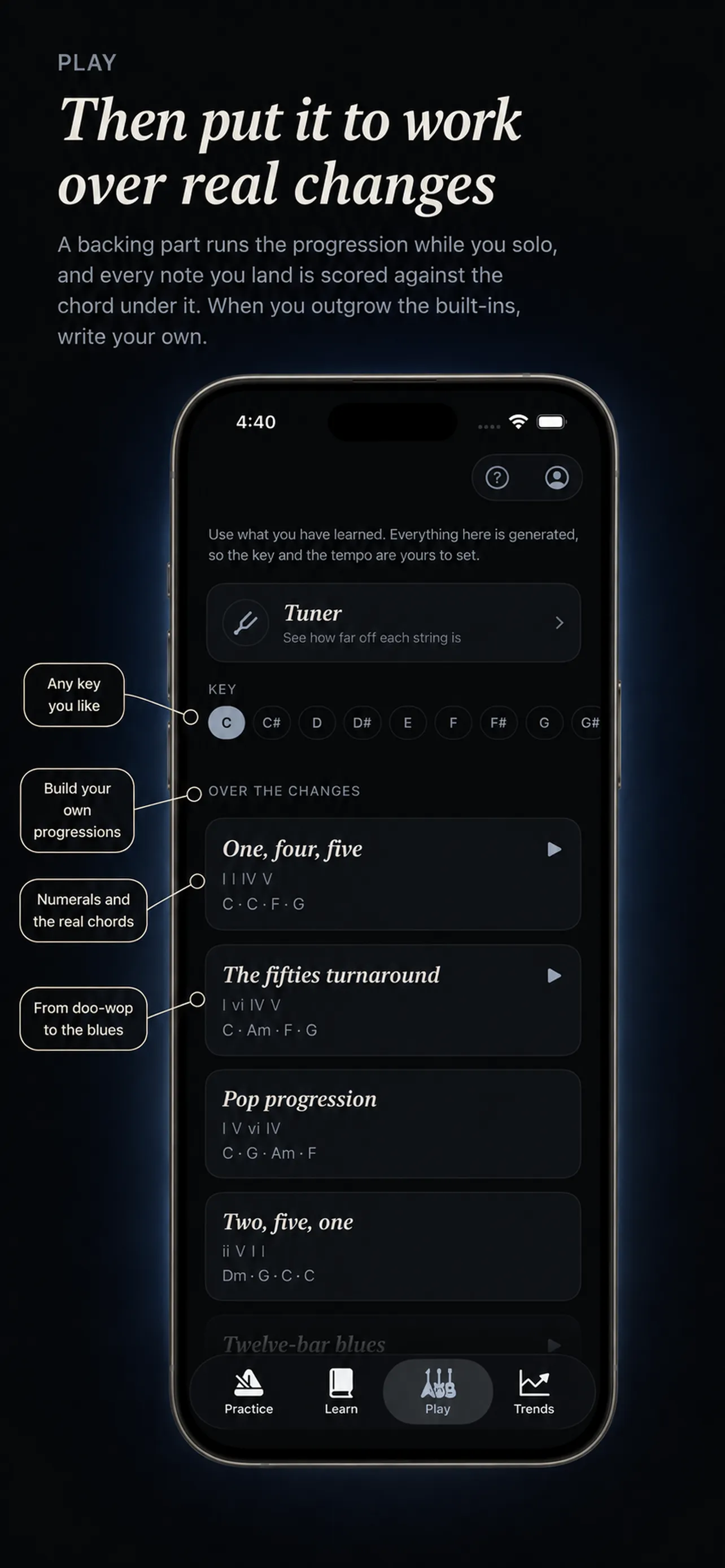 Play — put it to work over real changes